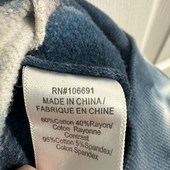 Young Fabulous & Broke Jogger Sweatpants Tie Dye Blue Hippie Boho Size Medium - Picture 7 of 7